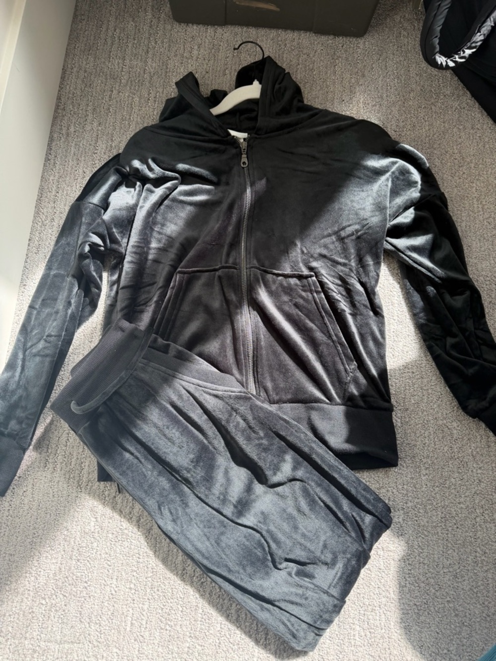 Velour track suit